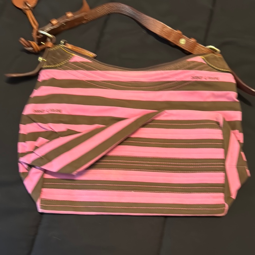 Dooney & Bourke Pink and Brown Hobo Shoulder Bag
